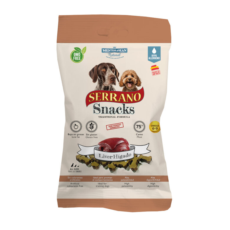 85 g Mediterranean Natural Serrano Biscoitos Fígado para cães,  Imagem número 1 Galletas sabor hígado para perros adultos de Mediterranean Natural Serrano Imagem número 1
