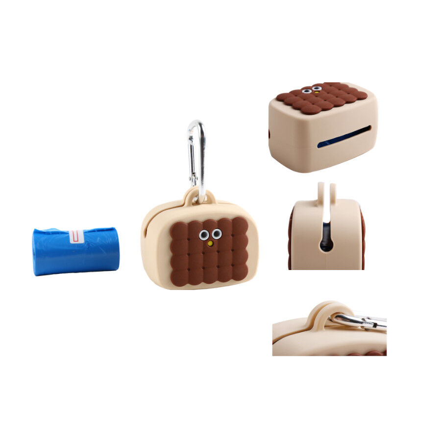 Gotoo Porta-sacos de silicone castanho para c&atilde;es, , large Imagem n&uacute;mero 3