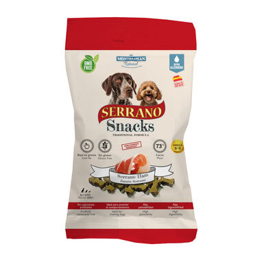 Mediterranean Natural Biscoitos Serrano Snacks de Fiambre para cães