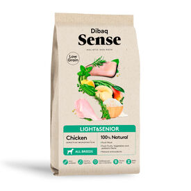 Dibaq Sense Low Grain Light & Senior Ra&ccedil;&atilde;o de Frango para c&atilde;es