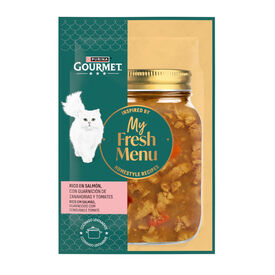 Gourmet My Fresh Menu Comida h&uacute;mida de Salm&atilde;o em saquetas para gatos