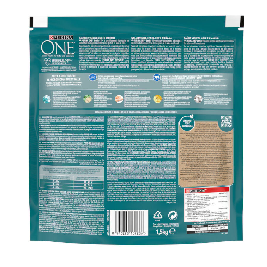 1.5 kg Purina One Senior 11+ Bifensis Frango ra&ccedil;&atilde;o para gatos, , large Imagem n&uacute;mero 4