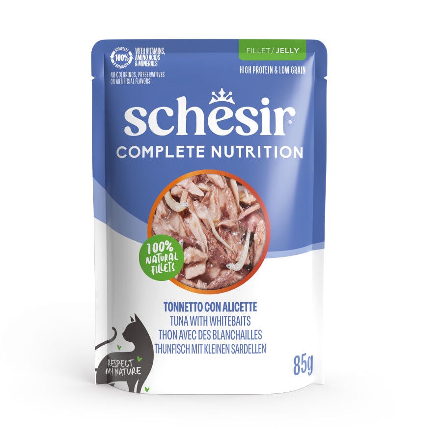 85 g Schesir Adult Atum com Anchova saqueta para gatos, , large Imagem n&uacute;mero 1