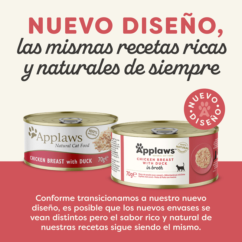 70 g Applaws Frango e Pato lata para gatos, , large Imagem n&uacute;mero 2
