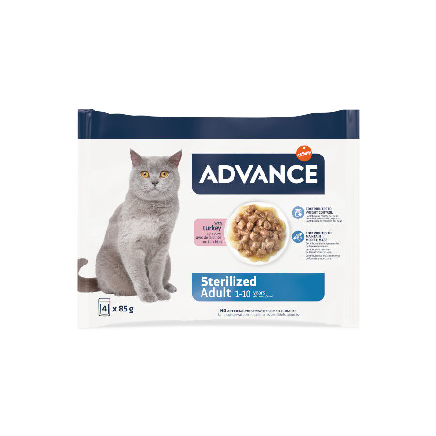 4 saquetas x 85 g Advance Adult Sterilized Peru Saqueta em Molho para gatos, , large Imagem n&uacute;mero 1