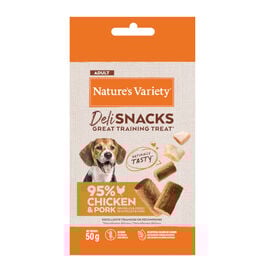 Nature's Variety Bocaditos Deli Snacks Adult frango e porco para cães