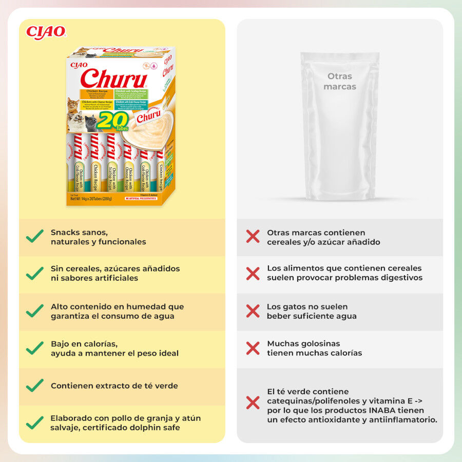 20 saquetas x 14 g Churu Variedades de Frango Snack L&iacute;quido para gatos, , large Imagem n&uacute;mero 3