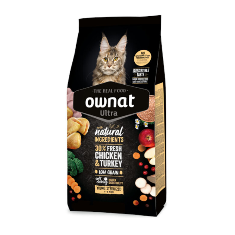 Ownat Ultra Young Esterilizado Ração de frango e peru para gatos,  Imagem número 1 Ownat Ultra Young Esterilizado Ração de frango e peru para gatos, , large Imagem número 1