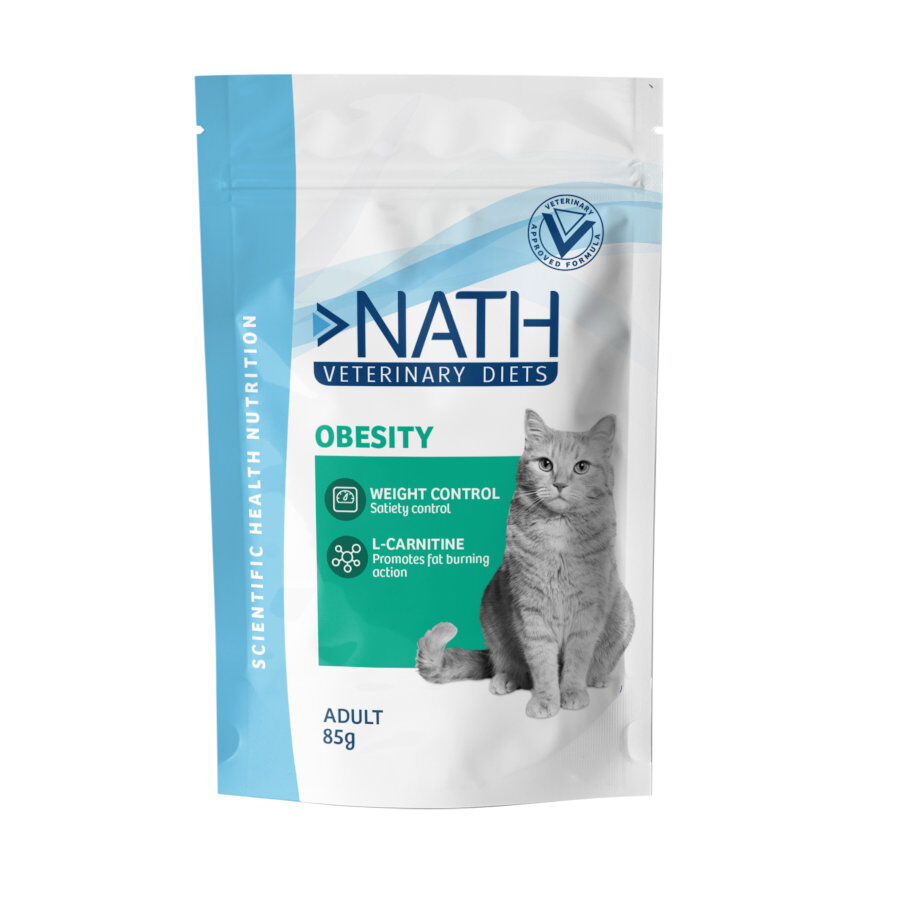85 g Nath Veterinary Diets Obesity Alimento h&uacute;mido em saqueta para gatos, , large Imagem n&uacute;mero 1
