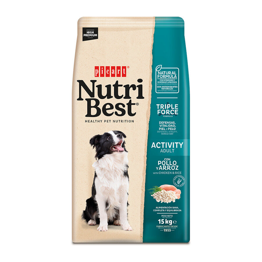 15 kg Nutribest Adult Activity Frango e Arroz ra&ccedil;&atilde;o para c&atilde;es, , large Imagem n&uacute;mero 1