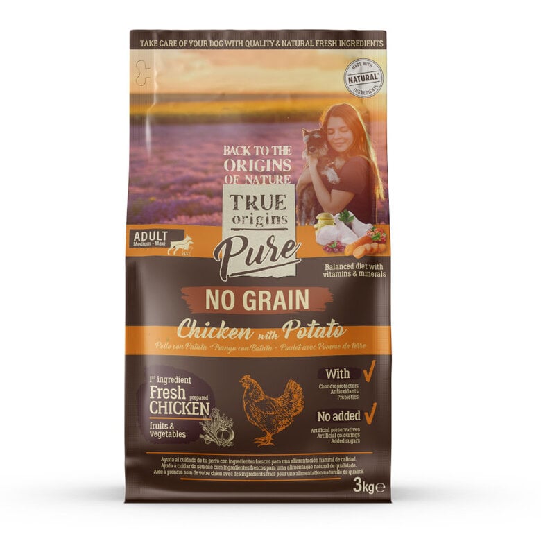 12 kg True Origins Adult Pure Frango No Grain ração para cães,  Imagem número 1 12 kg True Origins Adult Pure Frango No Grain ração para cães, , large Imagem número 1