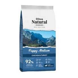 Dibaq Natural Moments Puppy Medium Frango & Peru ração para cães