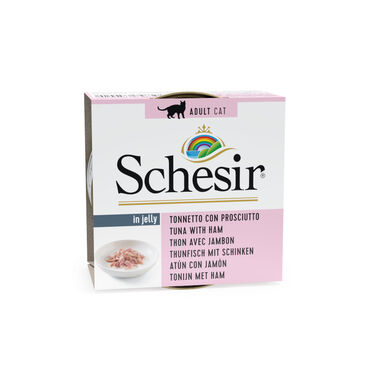 Schesir Adult Atum com Presunto em lata para gatos 