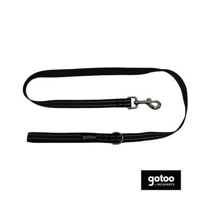Gotoo Trela de nylon reflexiva preta para cães