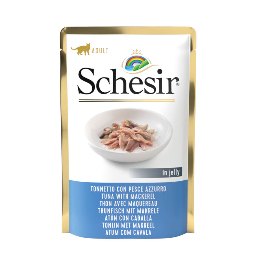 Schesir At&uacute;n y Caballa comida h&uacute;meda para gatos Imagem n&uacute;mero 1