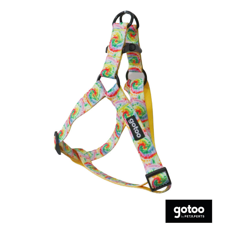 Gotoo Peitoral estampado tie-dye amarelo para c&atilde;o, , large Imagem n&uacute;mero 2