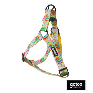 Gotoo Peitoral estampado tie-dye amarelo para cão