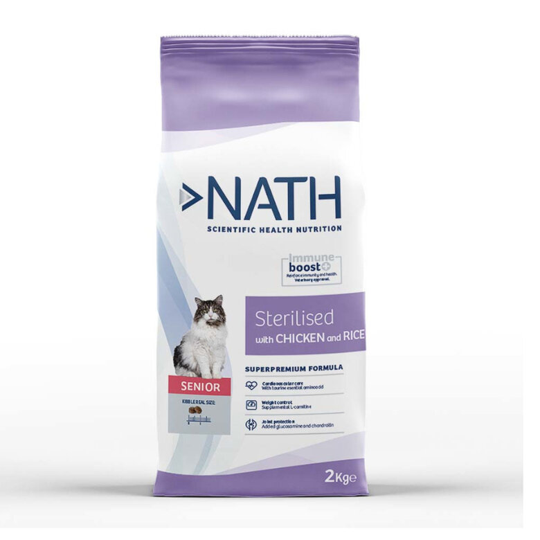 Nath Senior Sterilised Frango e Arroz ração para gatos, , large image number null