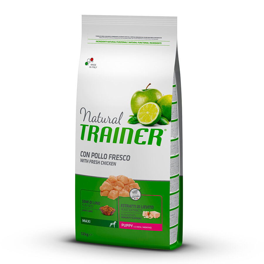 12 kg Natural Trainer Puppy Maxi Frango ra&ccedil;&atilde;o para c&atilde;es, , large Imagem n&uacute;mero 2