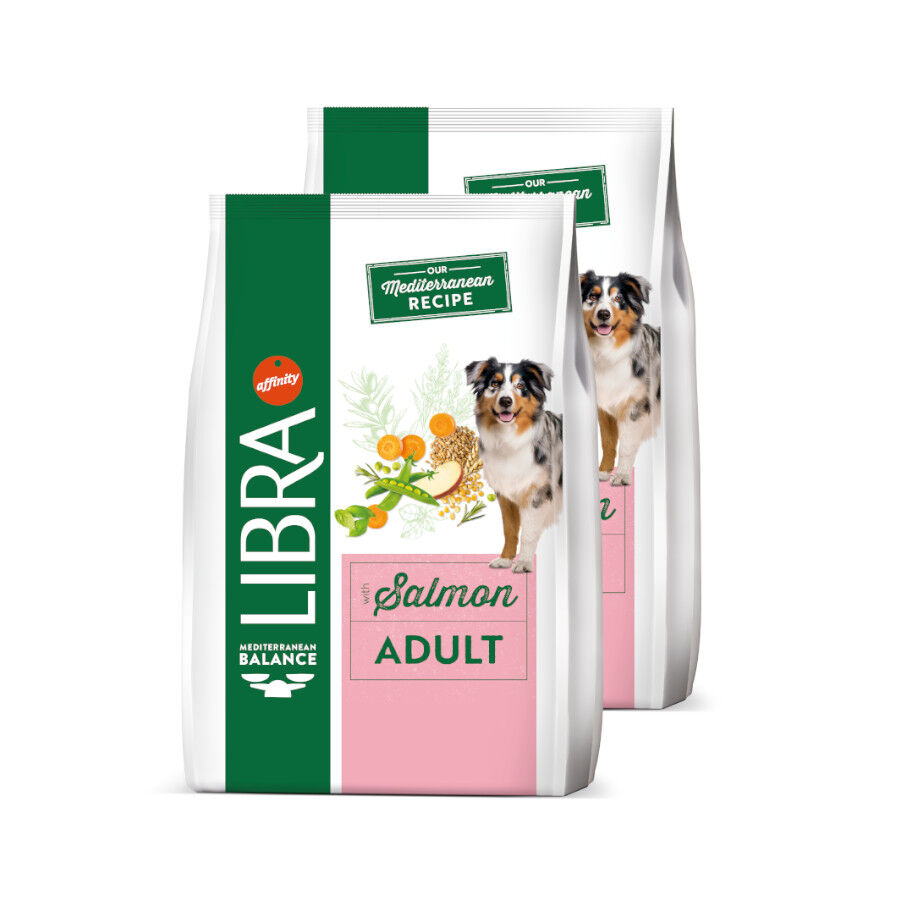 2 x 14 kg Libra Adult Salm&atilde;o ra&ccedil;&atilde;o para c&atilde;es Pack poupan&ccedil;a!, , large Imagem n&uacute;mero 1