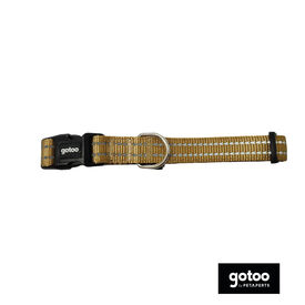 Gotoo Coleira refletora de nylon bege para cães
