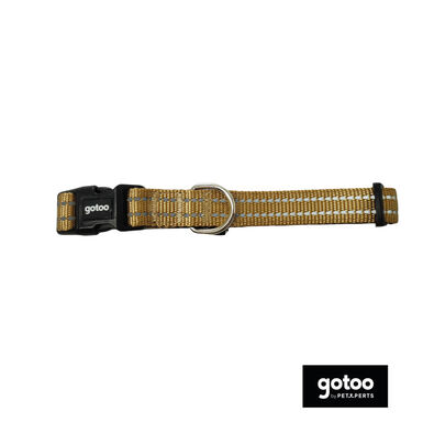 Gotoo Coleira refletora de nylon bege para cães