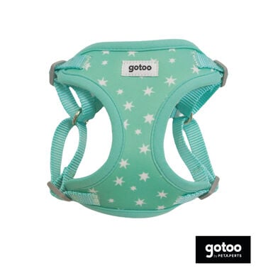 Gotoo Peitoral estampado estrelas verde menta para cães