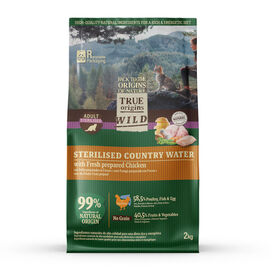 True Origins Wild Esterilizado Country Water Frango ração para gatos