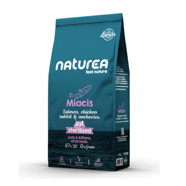 Naturea Lands Miacis Salmão e Frango, Coelho e Anchovas ração para gatos