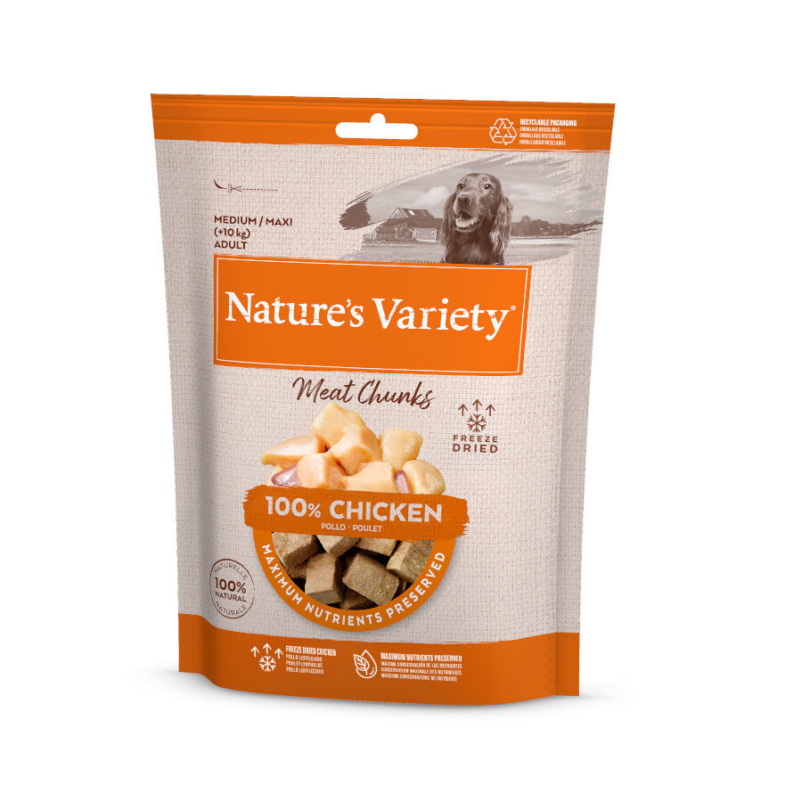 50 g Nature's Variety Meat Chunks Frango Liofilizado para c&atilde;es, , large Imagem n&uacute;mero 1