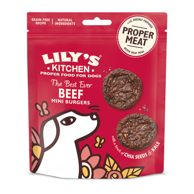 70 g Lily's Kitchen Burgers Mini para cães,  Imagem número 1 70 g Lily's Kitchen Burgers Mini para cães, , large Imagem número 1