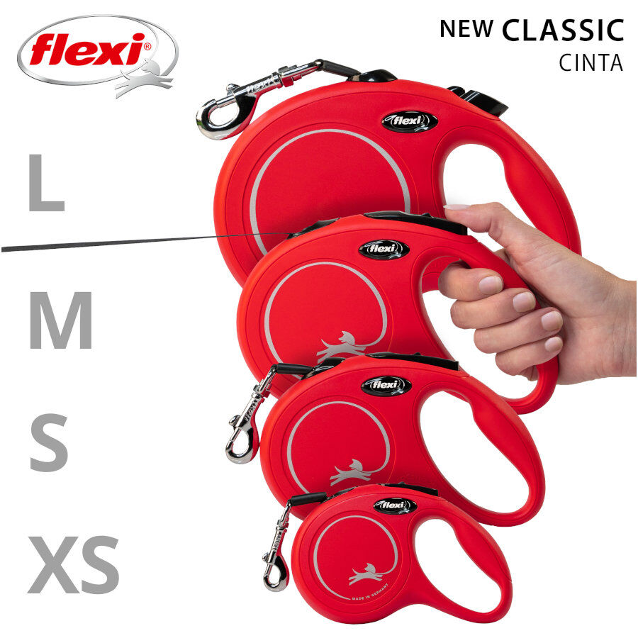 Flexi New Classic trela ​​extens&iacute;vel de fita vermelha para c&atilde;es, , large Imagem n&uacute;mero 4