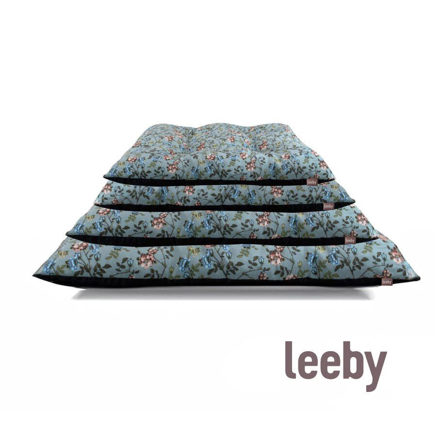 Leeby Almofada Acolchoada Turquesa com Flores para c&atilde;es, , large Imagem n&uacute;mero 3