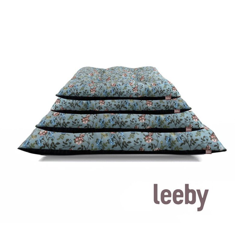 Leeby Almofada Acolchoada Turquesa com Flores para cães,  Imagem número 3 Leeby Almofada Acolchoada Turquesa com Flores para cães, , large Imagem número 3