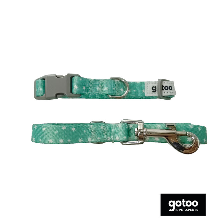 Gotoo Set de Coleira e Trela estampada verde para cães,  Imagem número 2 Gotoo Set de Coleira e Trela estampada verde para cães, , large Imagem número 2