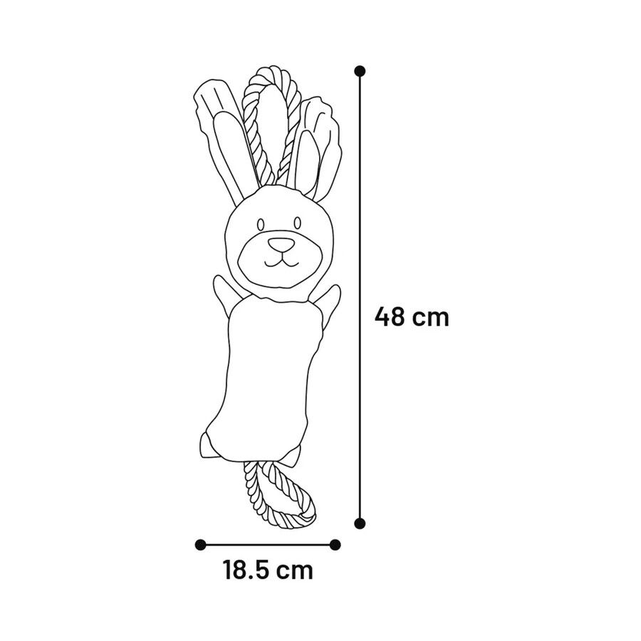 Flamingo Gommy Coelho de peluche com cordas para c&atilde;es, , large Imagem n&uacute;mero 2