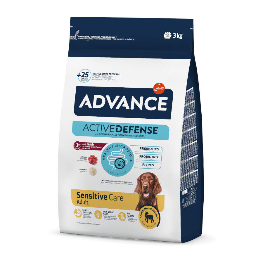 3 kg Advance Active Defense Sensitive Borrego e Arroz ra&ccedil;&atilde;o para c&atilde;es, , large Imagem n&uacute;mero 1