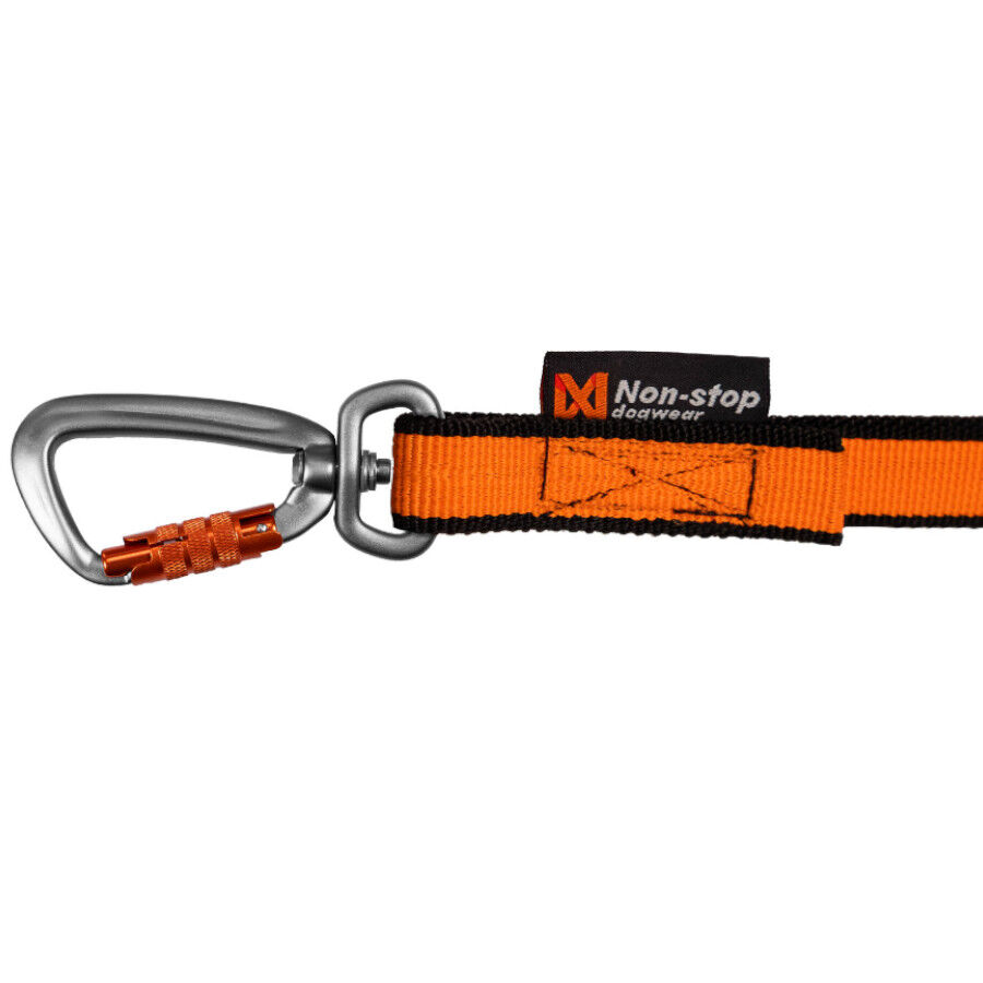 Non-stop dogwear Bungee Trela el&aacute;stica preta e laranja para c&atilde;es, , large Imagem n&uacute;mero 4