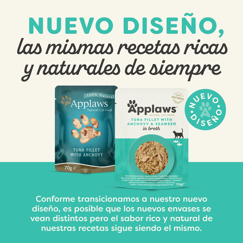 70 g Applaws Natural Atum e Anchova sach&ecirc; para gatos, , large Imagem n&uacute;mero 2