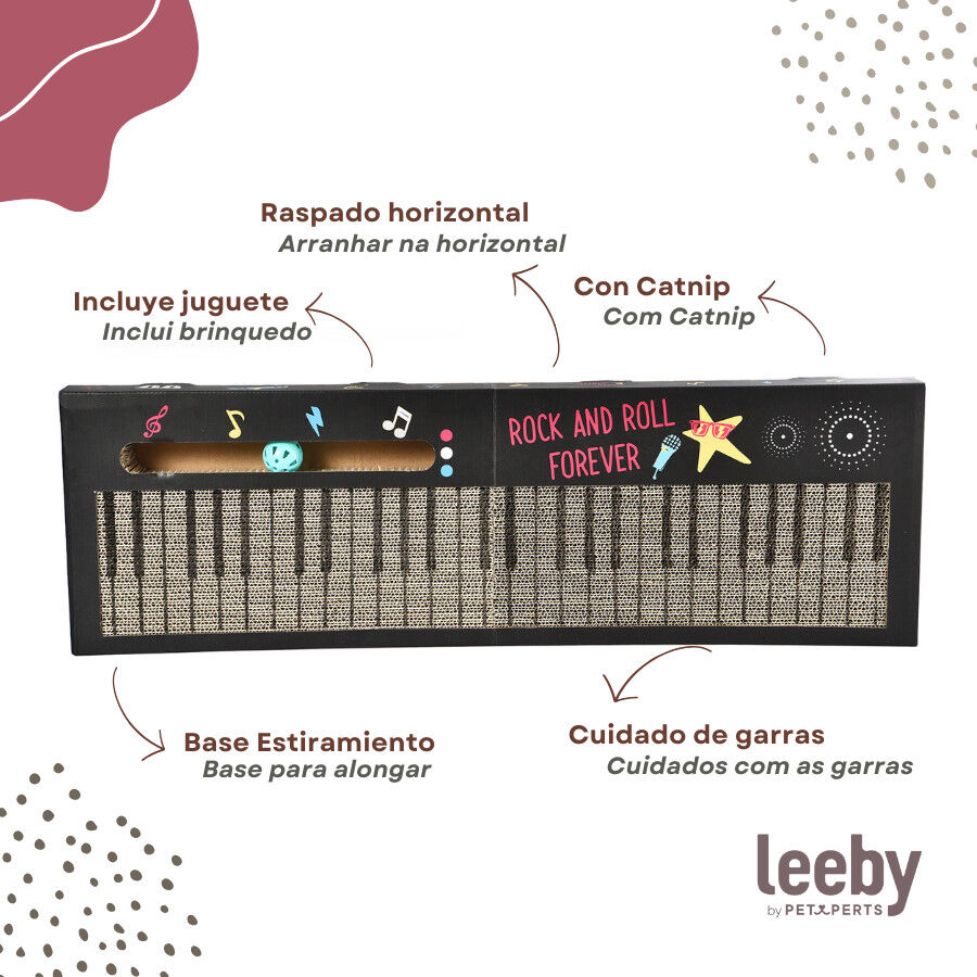 Leeby Kitty teclado arranhador de cart&atilde;o com bola para gatos, , large Imagem n&uacute;mero 4
