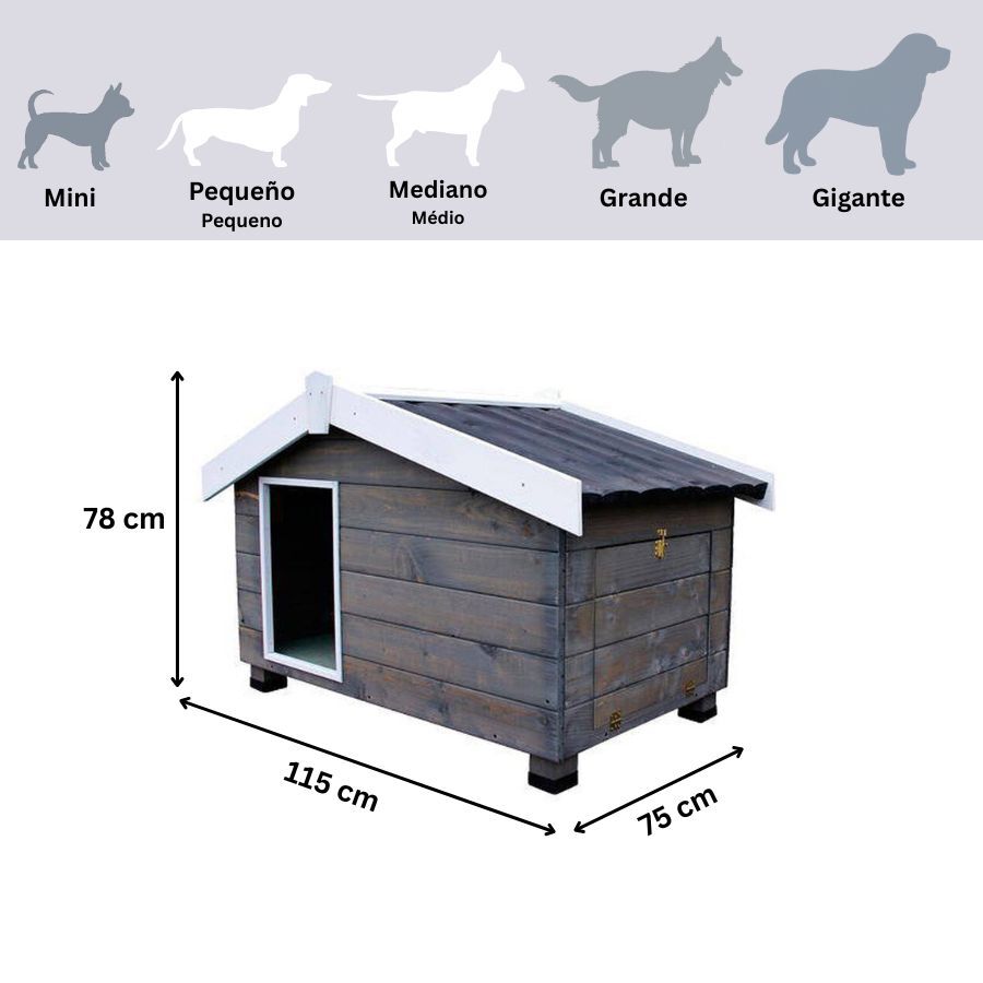 TK-Pet Mountain Casota de Madeira Cinza para c&atilde;es, , large Imagem n&uacute;mero 3