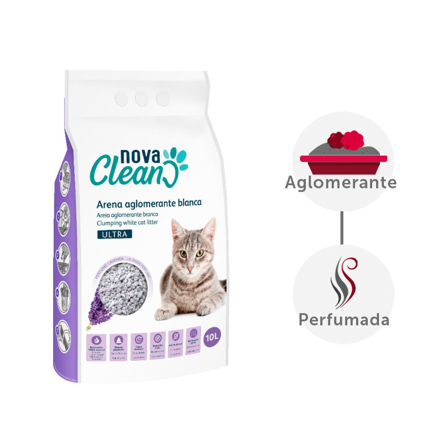 10 L Nova Clean Ultra Areia Aglomerante Lavanda para gatos, , large Imagem n&uacute;mero 2