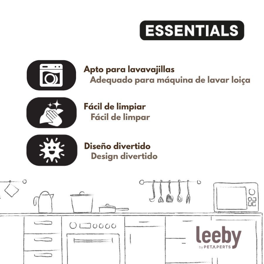Leeby Comedouro de Cer&acirc;mica Branco e Verde com Orelhinhas para gatos, , large Imagem n&uacute;mero 5