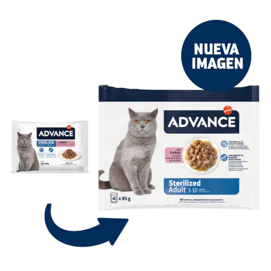 4 saquetas x 85 g Advance Adult Sterilized Peru Saqueta em Molho para gatos, , large Imagem n&uacute;mero 2