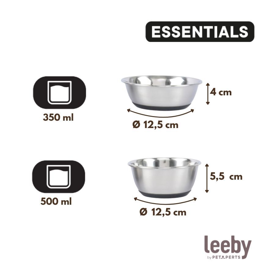 Leeby Comedouro em A&ccedil;o Inoxid&aacute;vel com Base de Borracha para c&atilde;es e gatos, , large Imagem n&uacute;mero 4