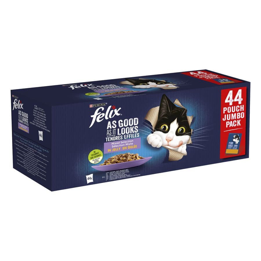 44 saquetas x 85 g Felix Fantastic Sele&ccedil;&atilde;o de Sabores saquetas em gelatina para gatos - Multipack, , large Imagem n&uacute;mero 1