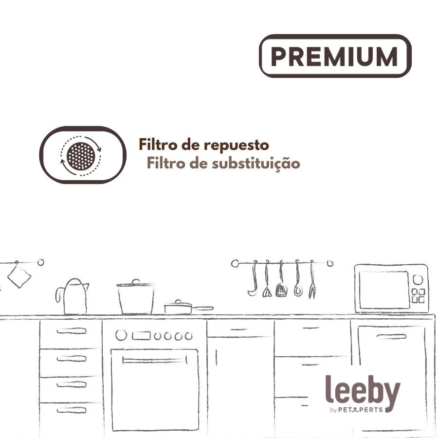 Leeby Conjunto de 3 Filtros de Substitui&ccedil;&atilde;o para Bebedouro Sem Fios de c&atilde;es e gatos, , large Imagem n&uacute;mero 5