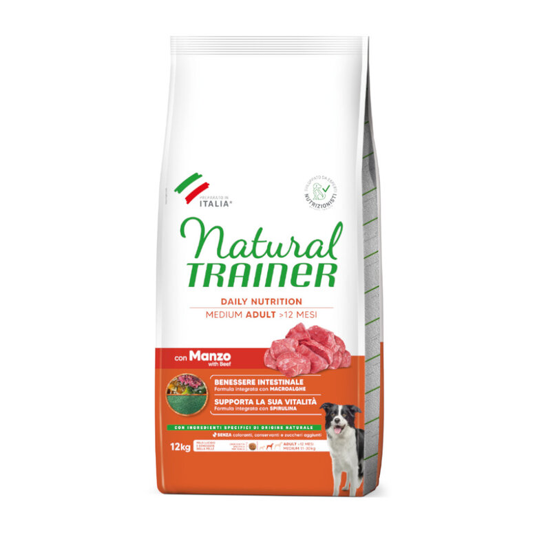 12 kg Natural Trainer Adult Medium Terneira ração para cães,  Imagem número 1 12 kg Natural Trainer Adult Medium Terneira ração para cães, , large Imagem número 1