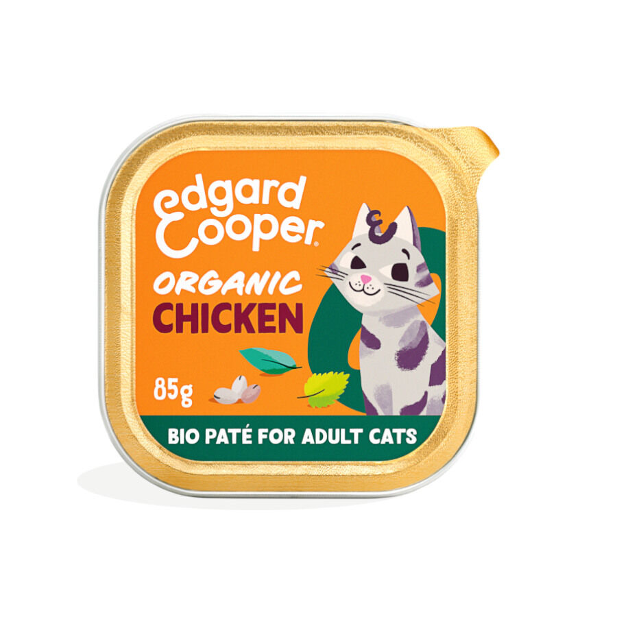 85 g Edgard y Cooper Adult Frango Org&acirc;nico em Pat&ecirc; terrina para gatos, , large Imagem n&uacute;mero 1