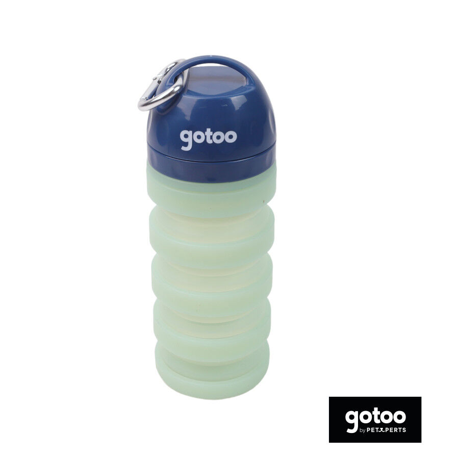 Gotoo Garrafa Bebedouro Port&aacute;til em Silicone Azul e Verde para c&atilde;es e gatos, , large Imagem n&uacute;mero 2